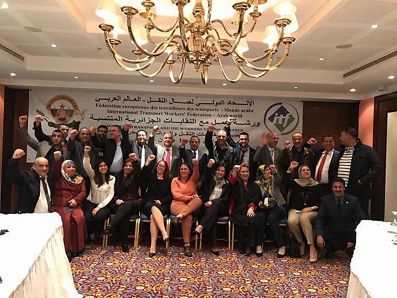 Participants in the Algerian unions hubs alliance workshop