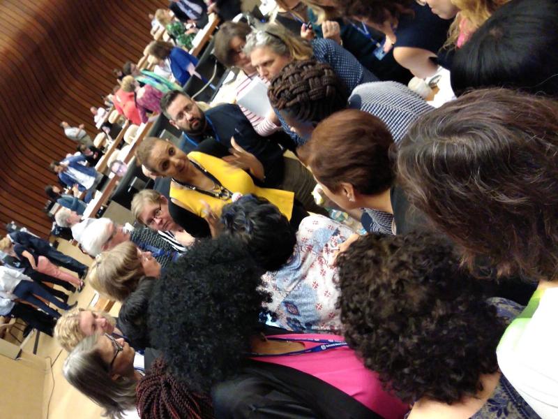 an urgent workers' group caucus during the negotiations at the ILC