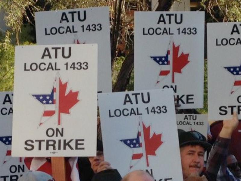 ATU bus workers on strike