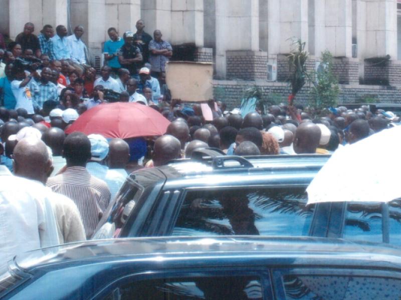 Protestors opposing DRC privatisation plans