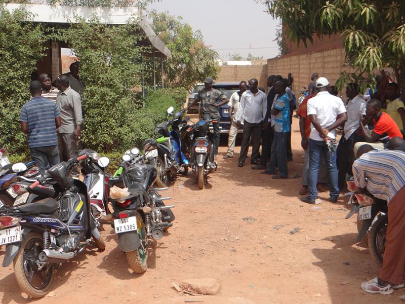 Striking road drivers in Burkina Faso