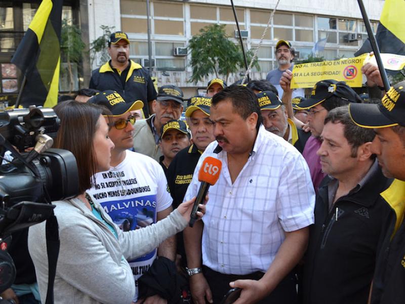 Jose Ibarra at taxi drivers’ Uber protest