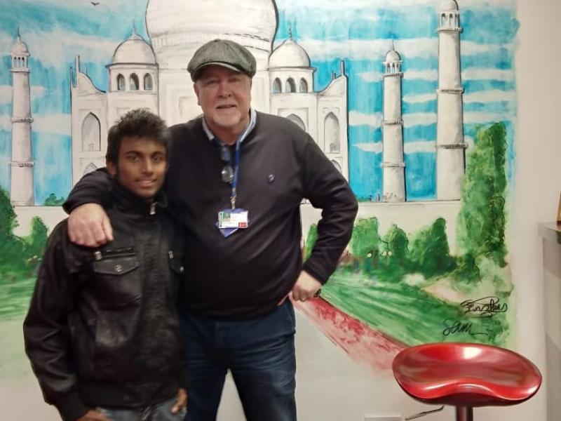 One of the India seafarers, Vasanth, and Tommy Molloy