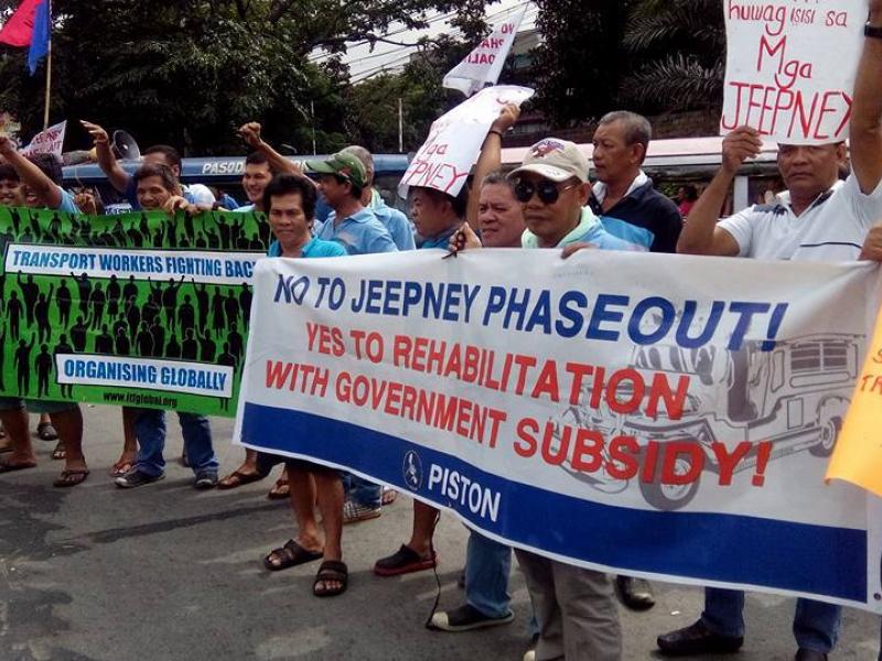 PISTON activists protest over jeepney changes, Philippines