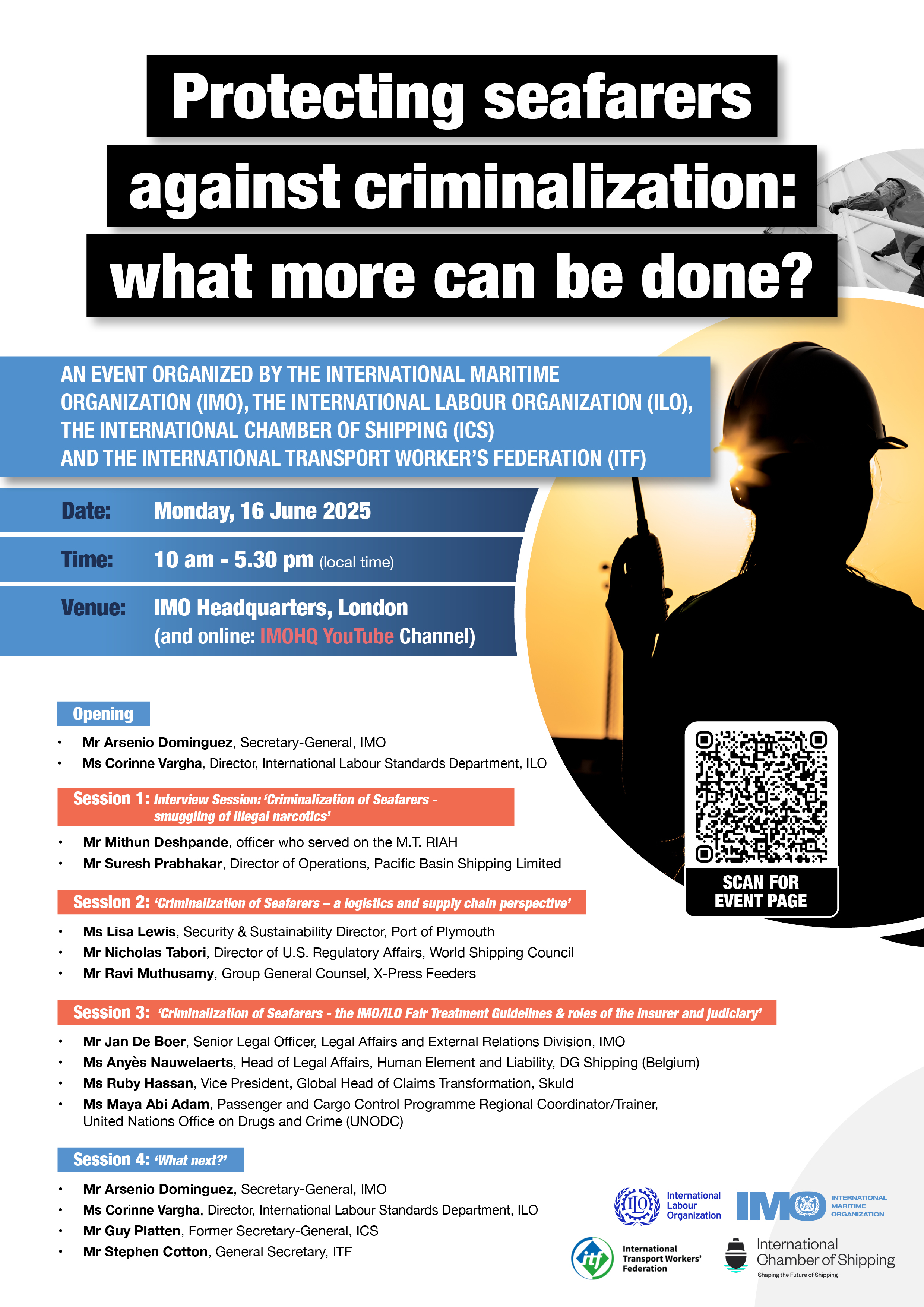 Image shows agenda for day