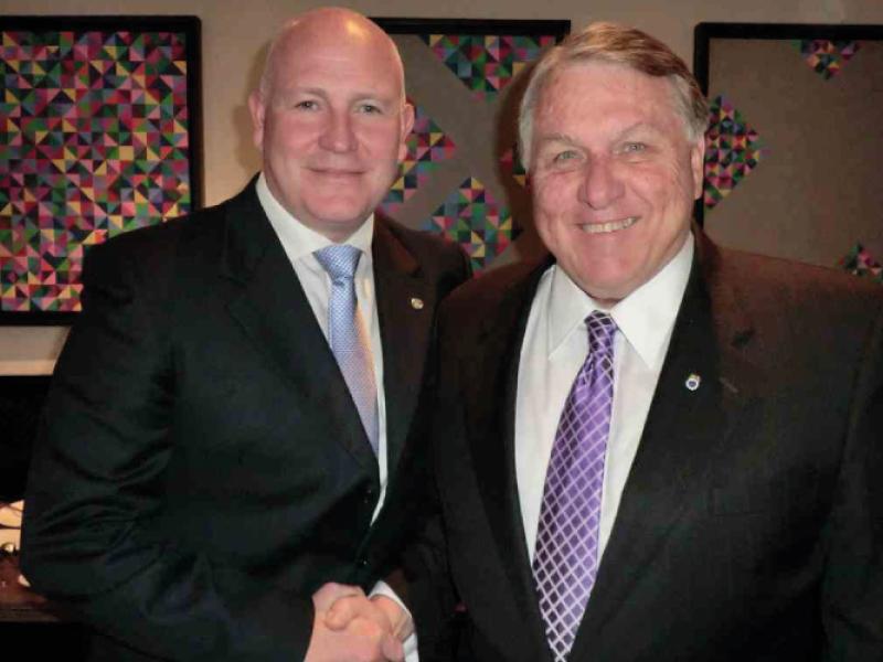 James Hoffa meets with ITF acting general secretary Steve Cotton ahead of tomrorrow's AGM