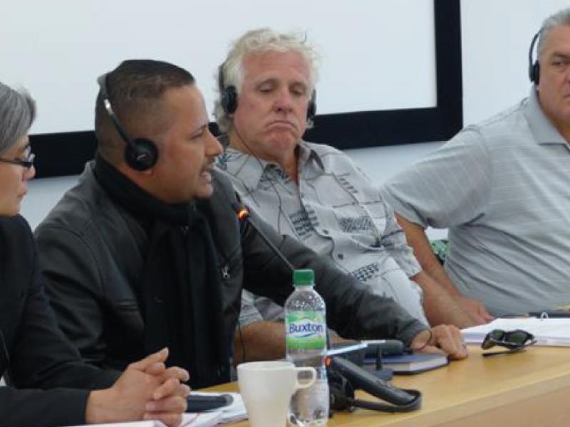 Victor Crespo addressed the ITF dockers' section committee on the situation in Honduras