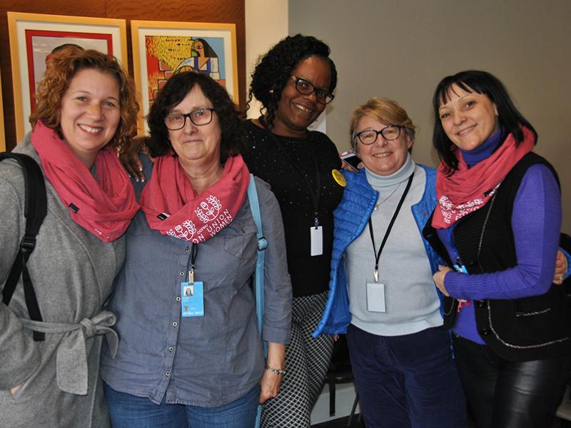 ITF delegates (l-r) Jodi Evans, Brigitta Paas, Ann Anderson, Valerie Latron, Ekaterina Yordanova