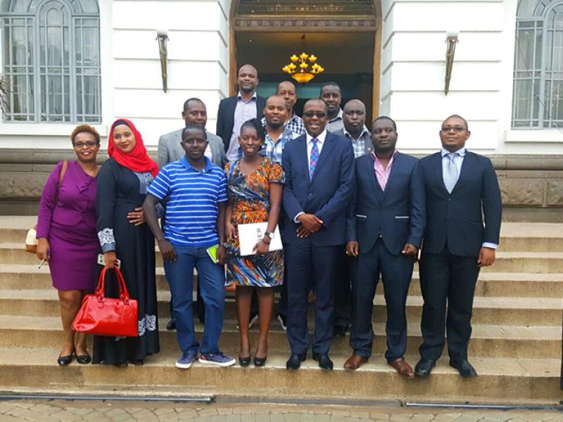 PUTON and online taxi representatives with the deputy governor of Nairobi county