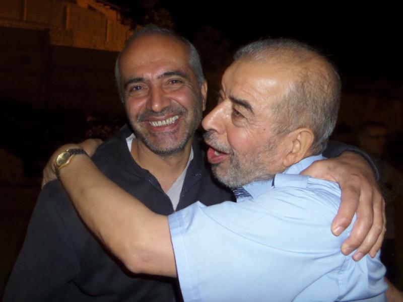 Davood Razavi (left) and Ebrahim Madadi on their release on bail in May 2015