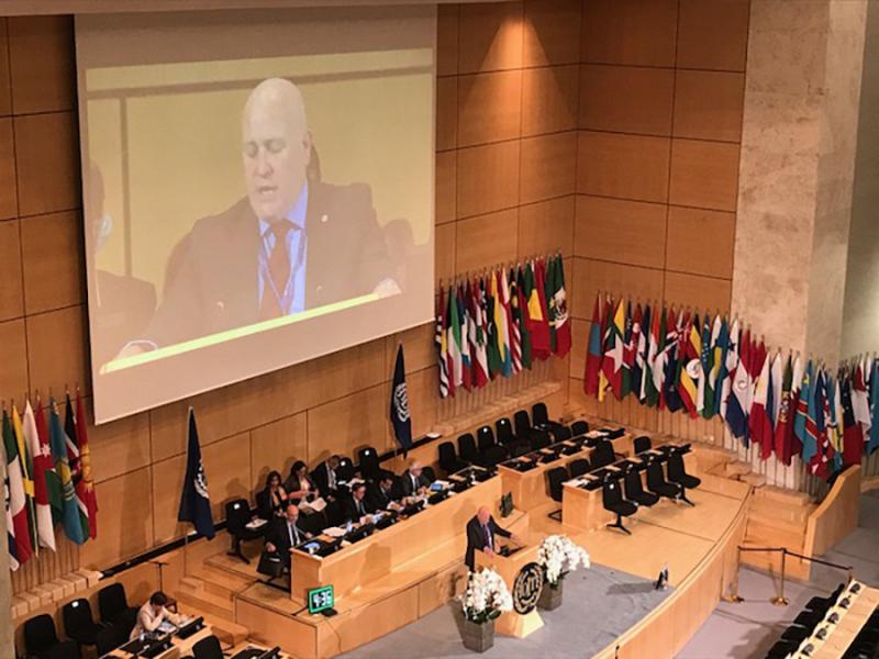 Steve Cotton addresses the ILC plenary