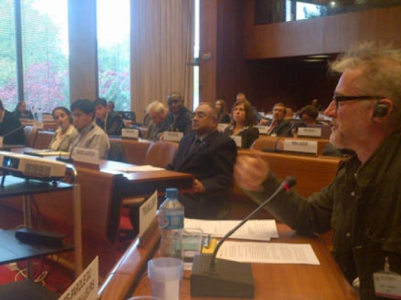 Tony Sheldon addressing the ILO meeting