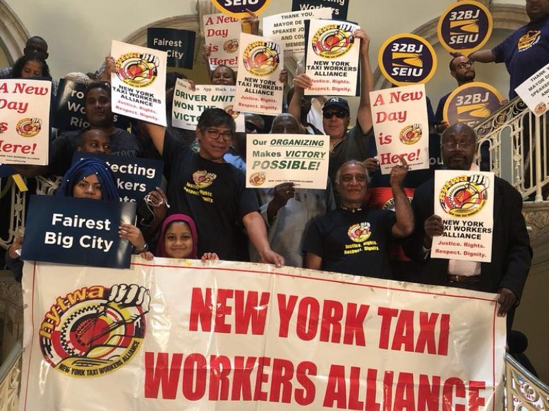 Workers from the New York Taxi Workers’ Alliance (NYTWA) built partnerships across the city