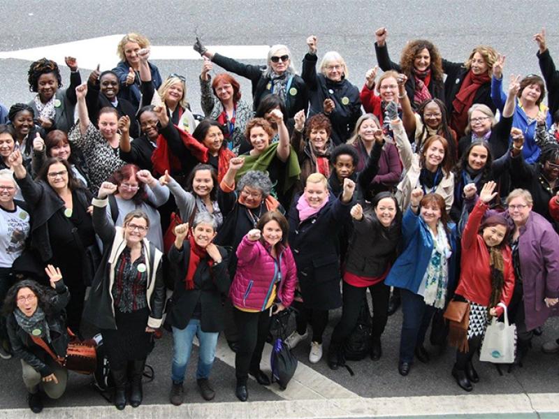 Trade unionists at the CSW60