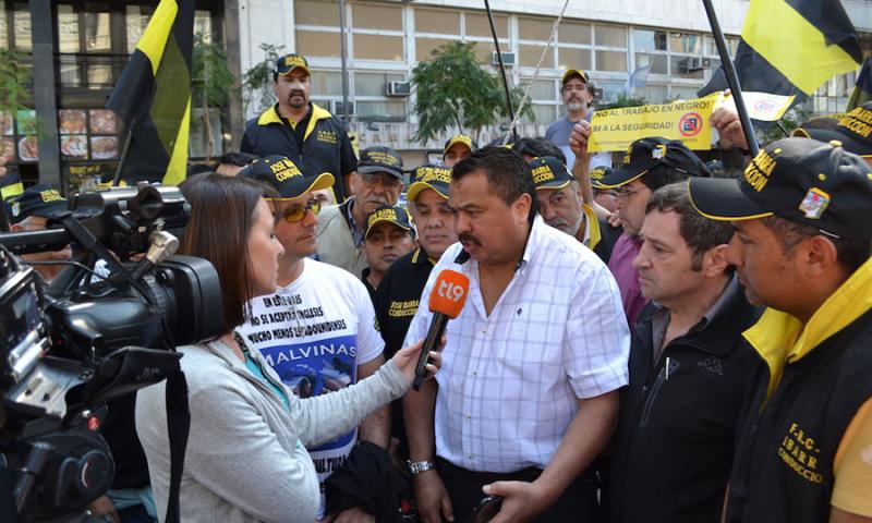 Jose Ibarra at taxi drivers’ Uber protest