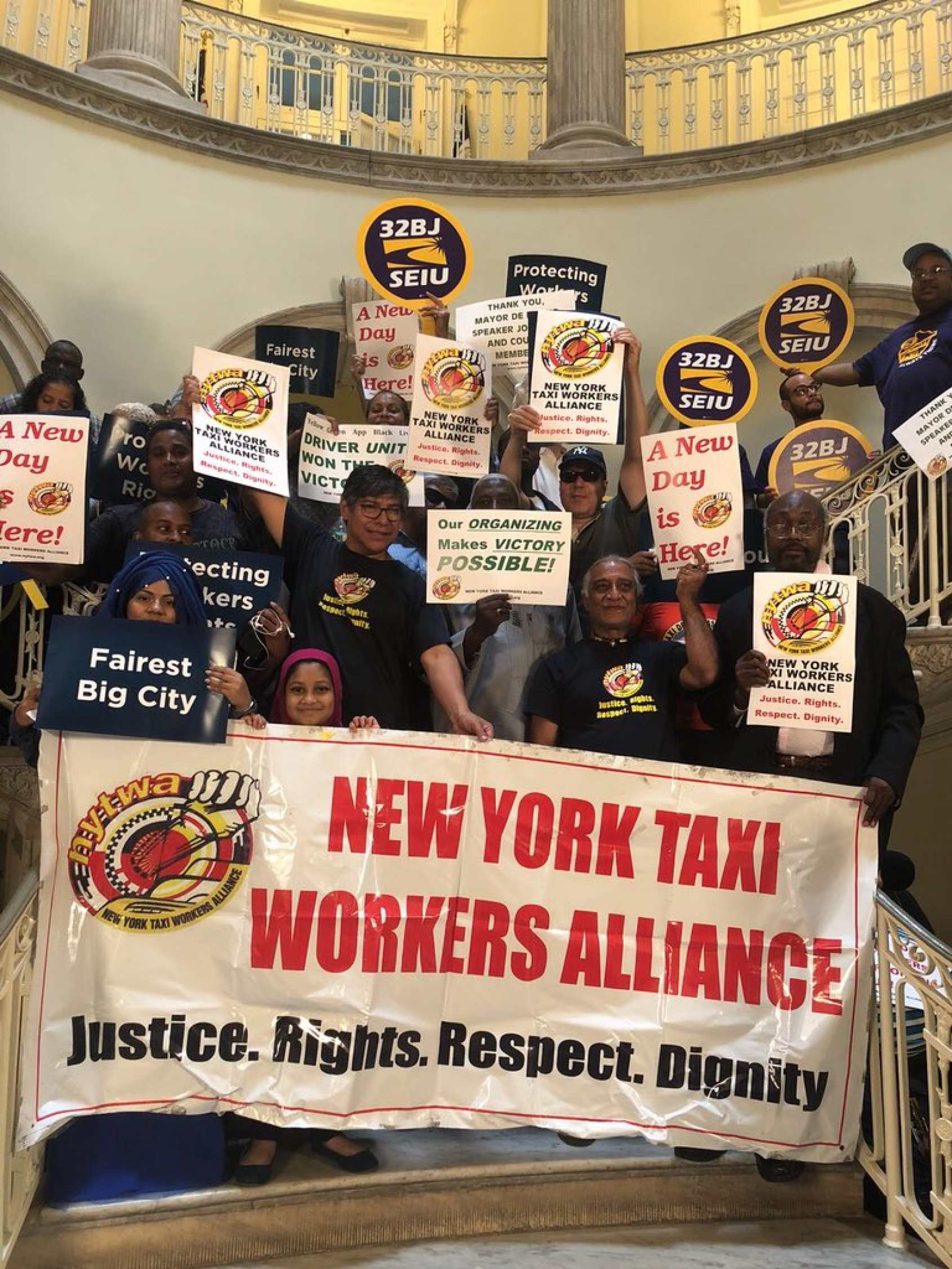 Workers from the New York Taxi Workers’ Alliance (NYTWA) built partnerships across the city