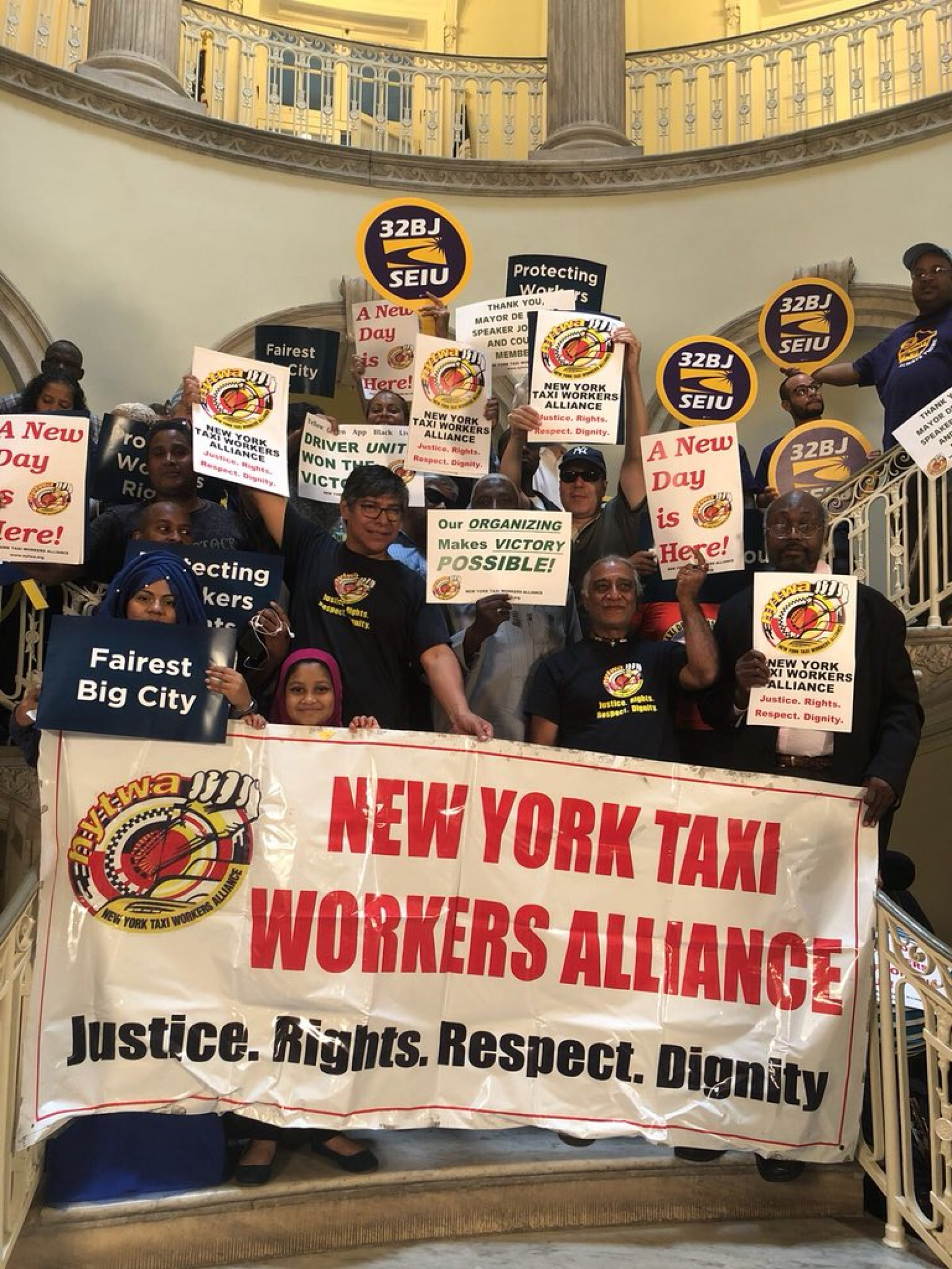 Workers from the New York Taxi Workers’ Alliance (NYTWA) built partnerships across the city Workers from the New York Taxi Workers’ Alliance (NYTWA) built partnerships across the city