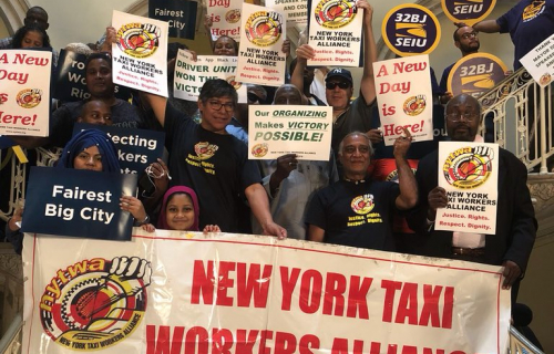 Workers from the New York Taxi Workers’ Alliance (NYTWA) built partnerships across the city